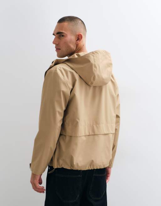 Alma De Ace Minta zip through windbreaker jacket in stone, 5 of 5