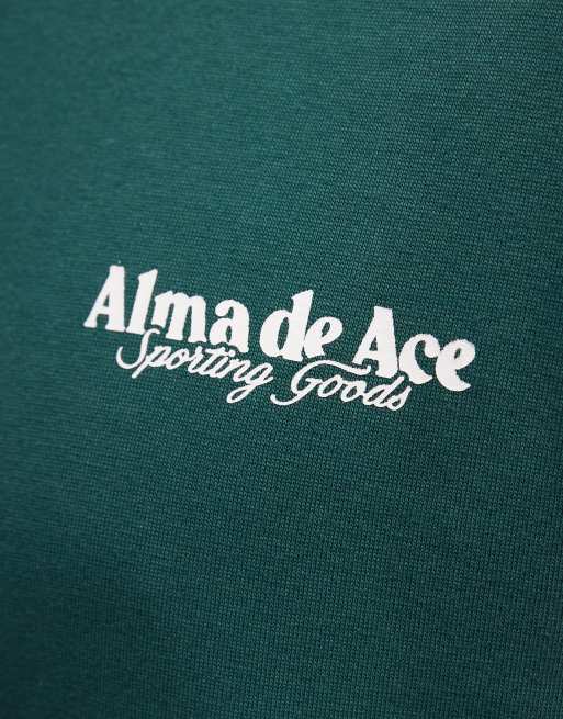 Alma De Ace – Mörkgrön t-shirt med Sporting Goods-tryck baktill, 4 av 5