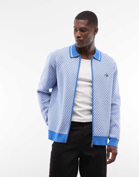 Alma De Ace Nita collar knit jacket in blue - view 1