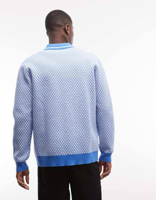 Alma De Ace – Nita – Gestrickte Jacke in Blau mit Kragen, 3 von 5