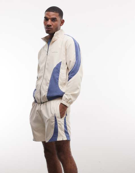 Alma de Ace panelled pexa shorts in white and blue (Part of a set) - view 1