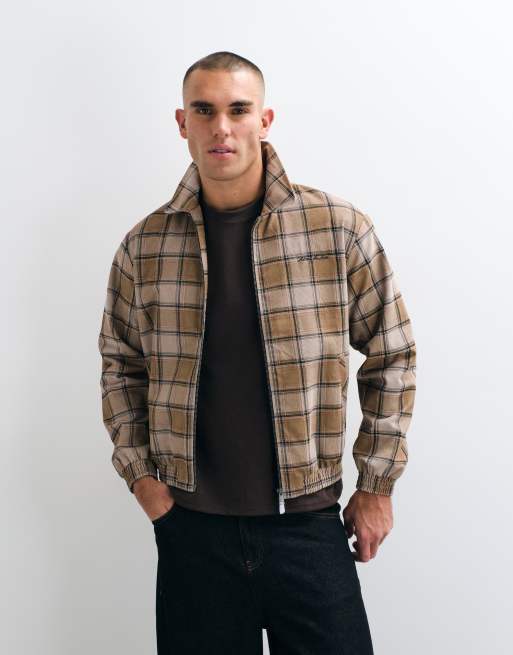 Alma De Ace Payten harrington jacket in beige check, 2 of 5