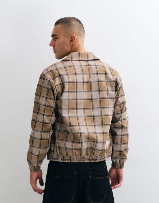 Alma De Ace Payten harrington jacket in beige check, 4 of 5