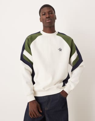 Alma De Ace Alma De Ace peli colour block sweatshirt in off white