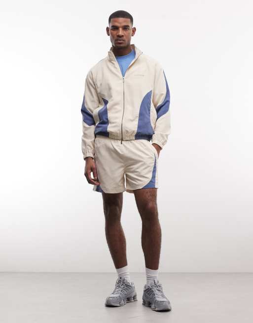 Alma de Ace - Pexa - Trainingsjack met inzetstukken in wit en blauw, deel van co-ord set, 2 van 5