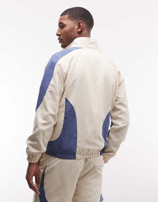 Alma de Ace - Pexa - Trainingsjack met inzetstukken in wit en blauw, deel van co-ord set, 5 van 5
