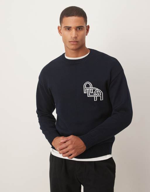 Alma de Ace Pilo chain knitted jumper in black