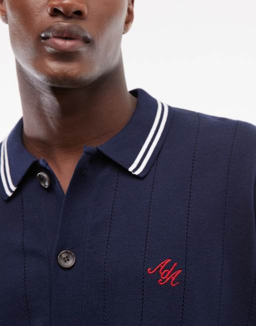 Alma De Ace pluto button up collar cardigan in navy jacquard - part of a set, 5 of 5