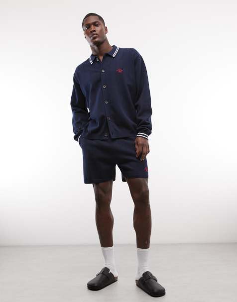 Alma De Ace – Pluto – Strick-Shorts aus Jacquard in Marineblau, Kombiteil - view 1
