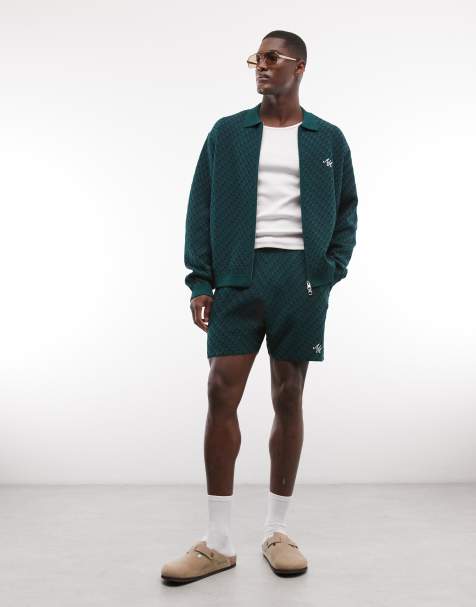Alma De Ace rezio knit shorts in dark green (part of a set) - view 1