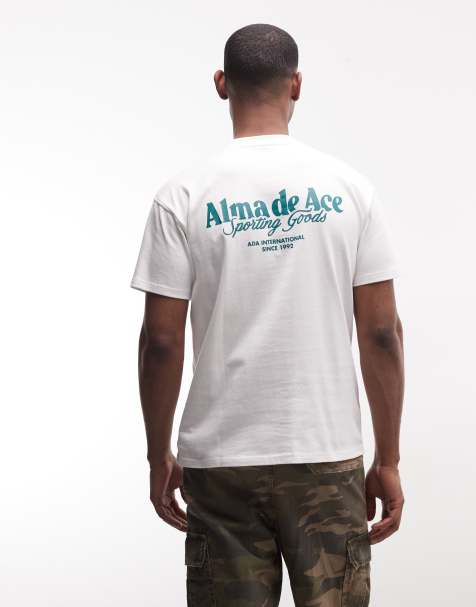 Alma De Ace sporting goods back print logo t-shirt in white