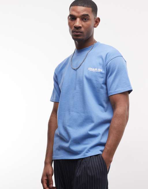Alma De Ace - Sporting Goods - T-shirt blu con stampa del logo sul retro, 3 di 5