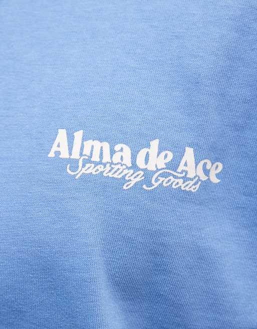 Alma De Ace - Sporting Goods - T-shirt blu con stampa del logo sul retro, 4 di 5