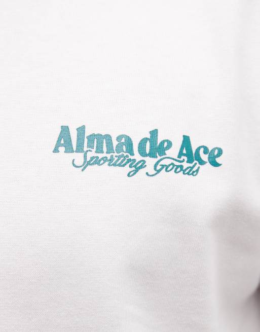 Alma de Ace - Sporting Goods - T-shirt met logoprint op de achterkant in wit, 4 van 5