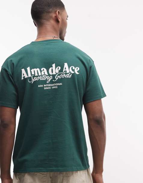 Alma De Ace - Sporting Goods - T-shirt verde scuro con stampa del logo sul retro - view 1