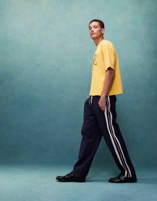 sweatpants with contrast piping in navy - part of a set