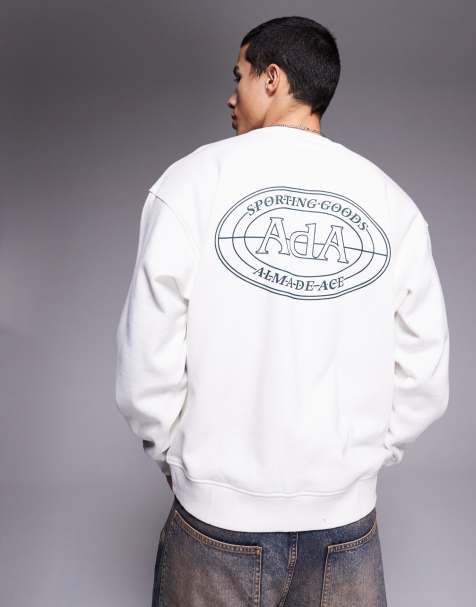 Alma de Ace - Sweatshirt van 420gsm zware stof met grafische print op de achterkant in crème - view 1