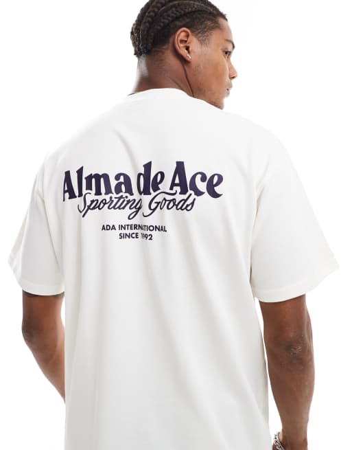 Alma de Ace - T-shirt bianca con stampa del logo sulla schiena , 2 di 4