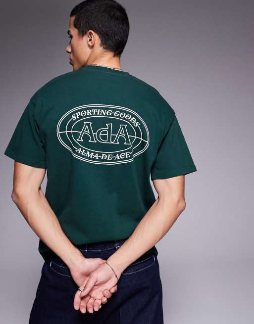 Alma de Ace - T-shirt van 240gsm zware stof met grafische print op de achterkant in groen