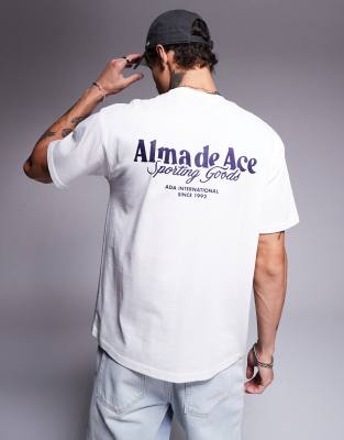 t-shirt with logo back print in white