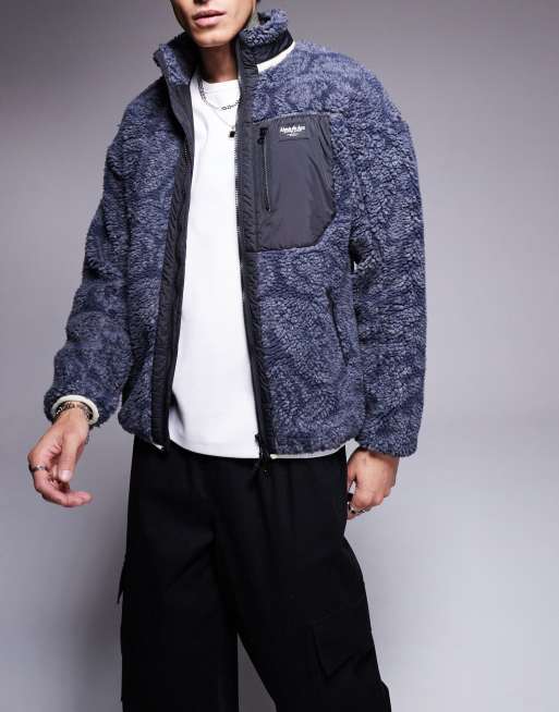 Alma de Ace - Veste en imitation peau de mouton - Bleu marine 
