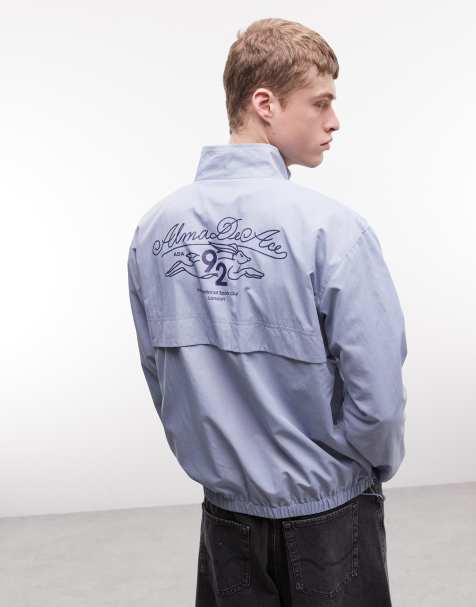 Alma De Ace Yenta quarter zip with 92 logo back print in blue - view 1