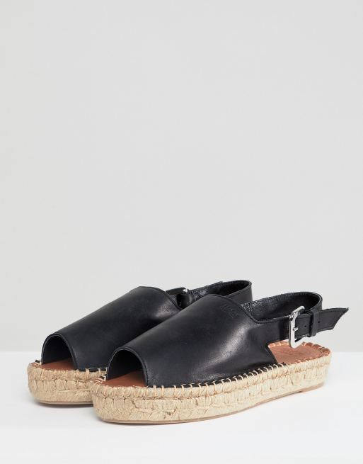 Alohas Black Leather Backstrap Sandal ASOS