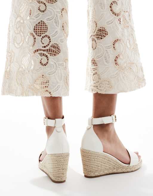 Napa Alpargatas Blancas Mujer CuÃ±a Alpargatas Blancas De Tacón De