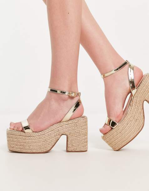 Alpargatas doradas con plataforma Remington de RAID - view 1