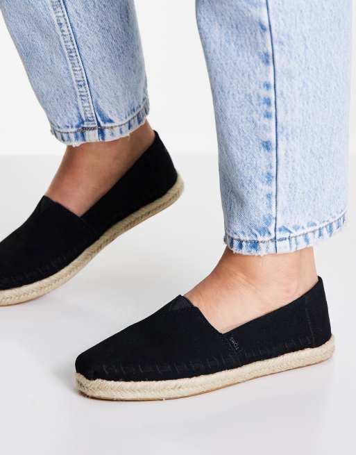 negras suela cuerda Alpargata de Toms |