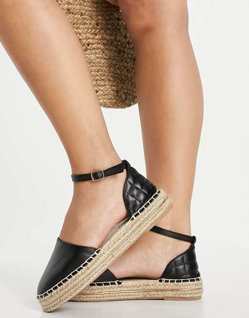 Alpargatas negras con tira talonera acolchada de New Look | ASOS