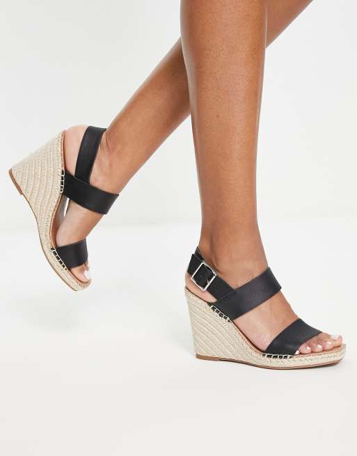Alpargatas negras de cuña con diseño en dos partes de cuero Uri de Steve Madden, 2 de 4