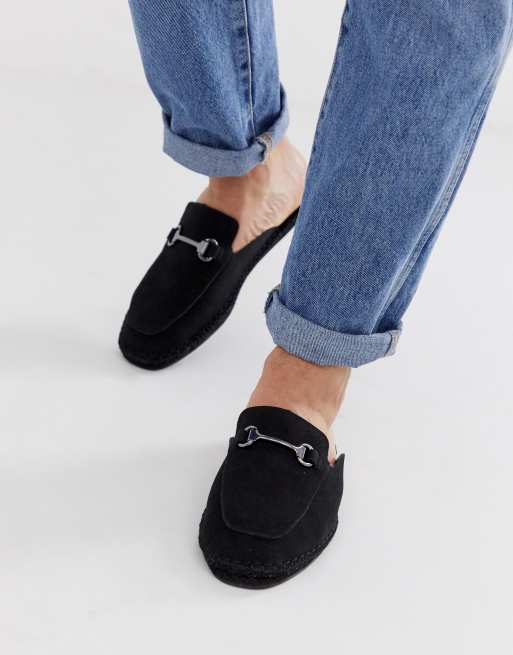 Alpargatas tipo mules sin en negro con bocado de ASOS DESIGN | ASOS