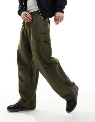 Alpha Industries Alpha Aircraft loose fit cargo trouser in dark olive-Green