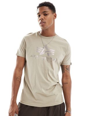 Alpha chest logo t-shirt in vintage sand