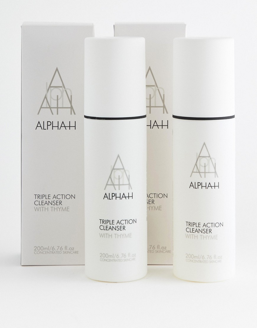 Alpha-H – Triple Action Cleanser Duo – Två flaskor med 200 ml ansiktsrengöring, spara 50 %-Ingen färg