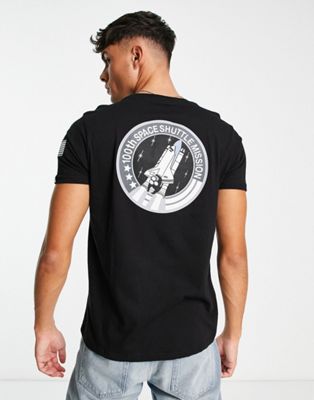 Alpha Idustries NASA space shuttle back print t-shirt in black