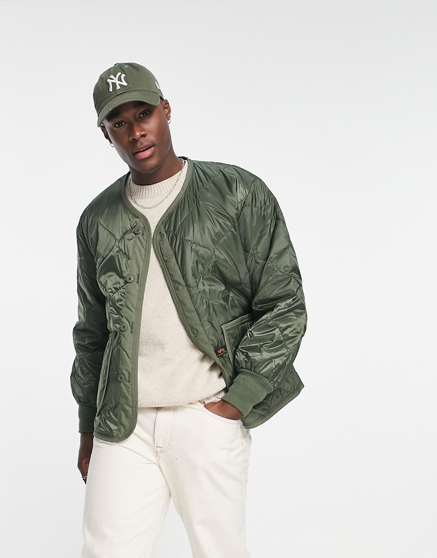 Alpha Industries ALS quilted liner jacket in olive green