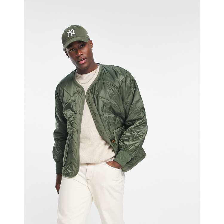 Alpha Industries ALS quilted liner jacket in olive green | ASOS