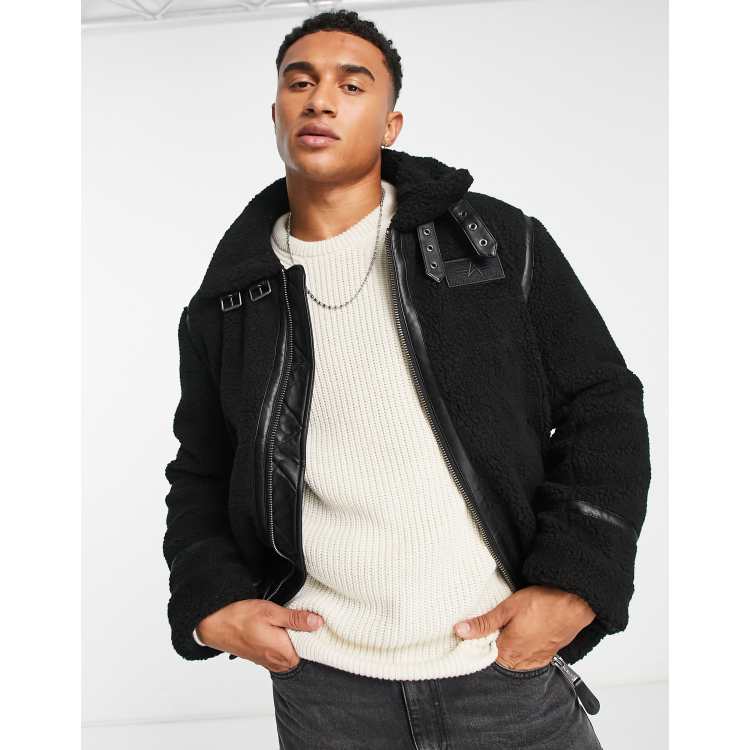 Alpha Industries B3 teddy borg | jacket ASOS black flight in