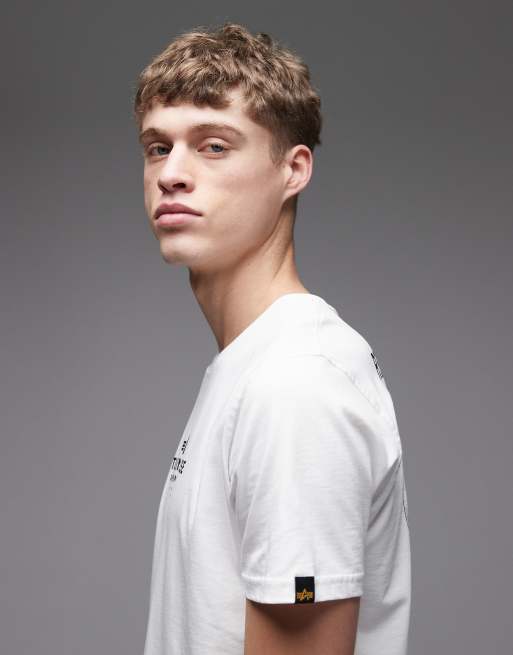 Alpha Industries – Biały T-shirt z nadrukiem „Return to Base” na plecach, 4 z 5