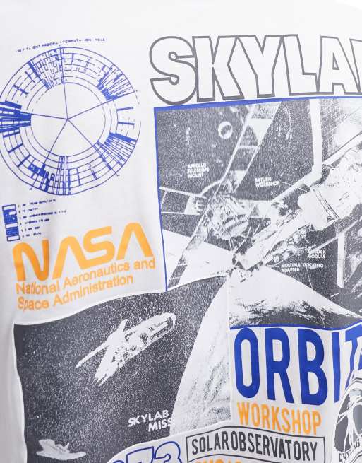 Alpha Industries – Biały T-shirt z nadrukiem Sky Lab NASA na plecach, 2 z 4