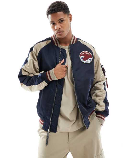 Alpha Industries - Bomber avec imprimé « Japan » vintage - Bleu marine