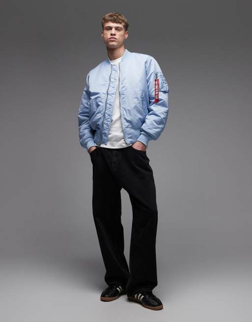 Alpha Industries bomber jacket in light blue , 2 of 5