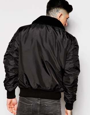 alpha industries fur collar bomber