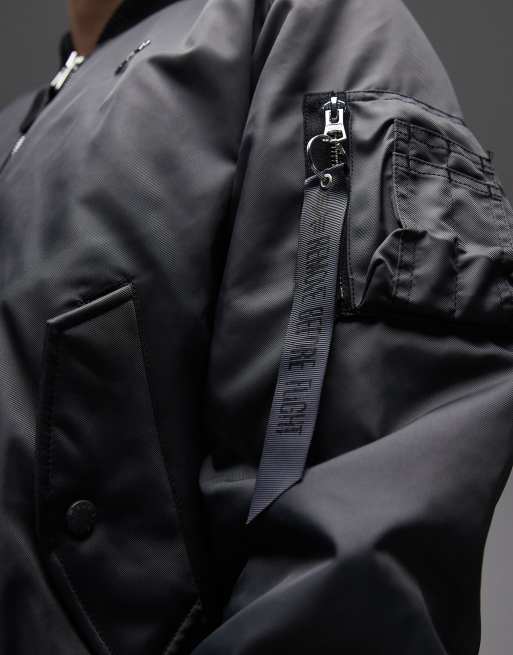 Alpha Industries bomber jacket with logo in light green, 5 of 5
