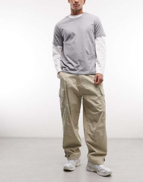Alpha Industries cargo pants with pockets in beige - view 1