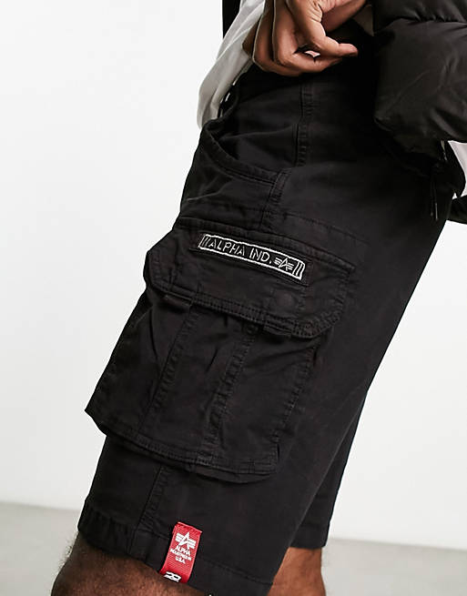 Alpha Industries cargo shorts in black | ASOS