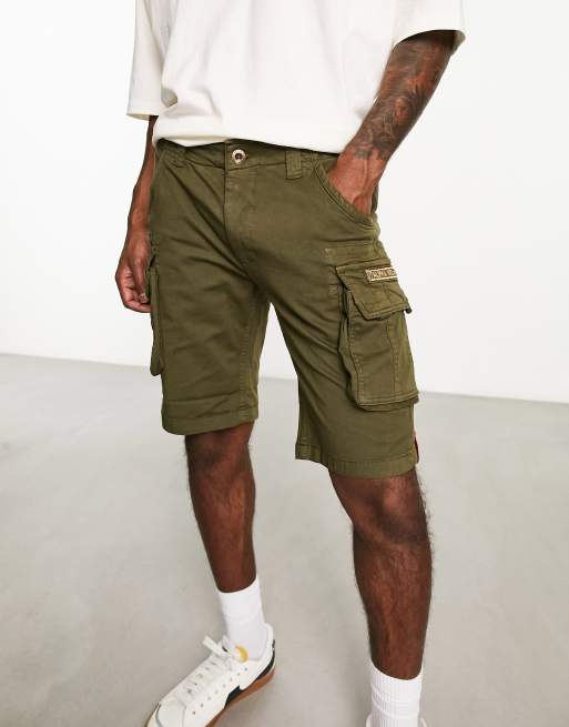 Alpha Industries cargo shorts in green dark | ASOS