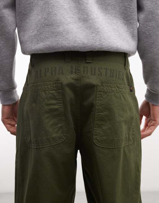 Alpha Industries cargo trousers in dark khaki, 5 of 5